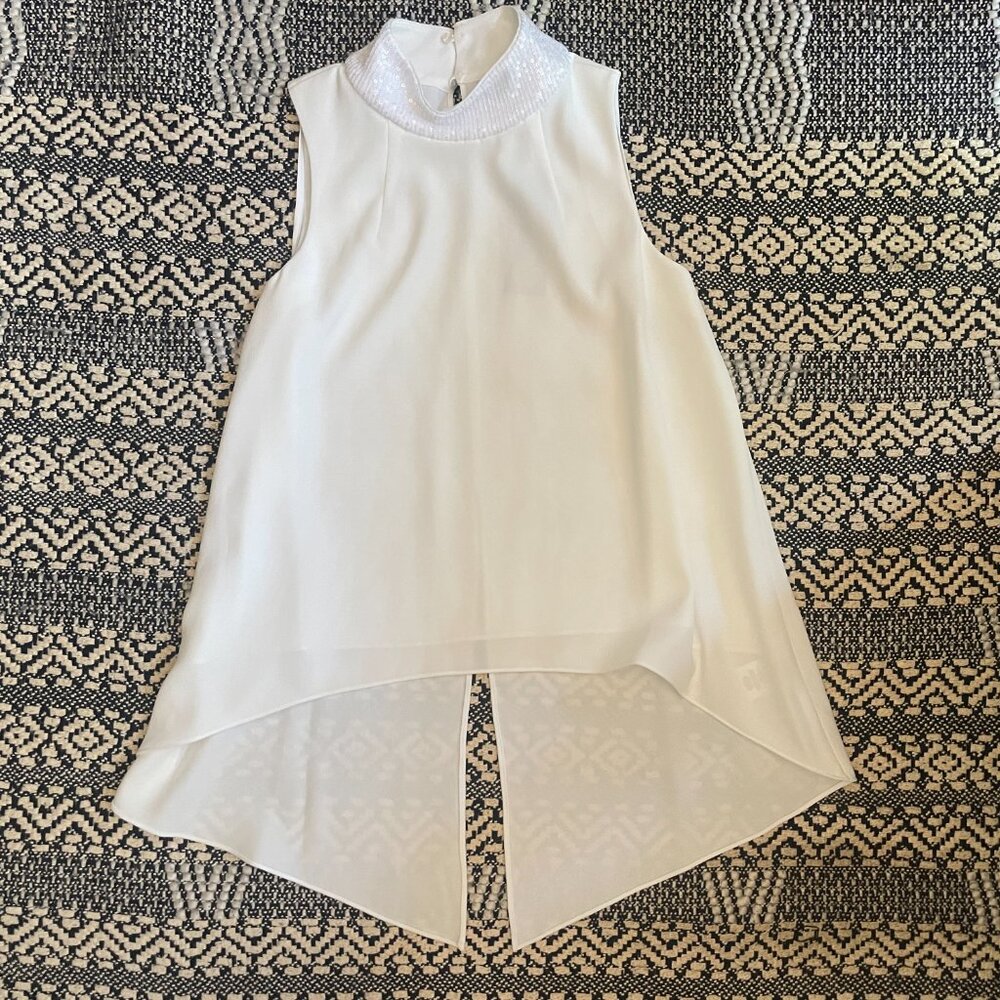 NWT Sachin + Babi "Keaton" Sequin Neck Sleeveless Blouse – Off-White – Small - Picture 5 of 10
